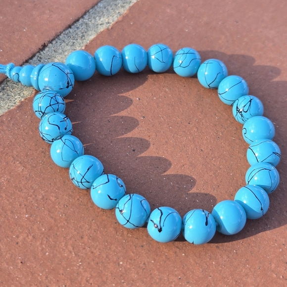 Blue Howlite Turquoise Color Stacking Stretch Bracelet - Picture 1 of 2